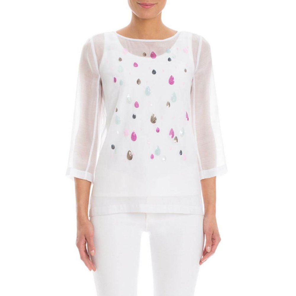 Nic+Zoe - April Showers Top - Paper White - S